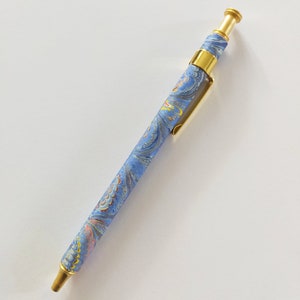 marbled ballpoint pen refillable Light blue