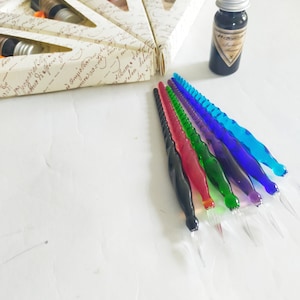 MINI GLASS PEN, Murano Glasstift, Italienischer Glasstift, Schreibstift, Schreibset, Glas Füllfederhalter, Geschenk für Schriftsteller, Kalligraphie Stift