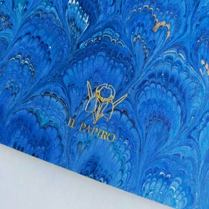 marbled Journal - 100% recycled paper - peacock feather pattern