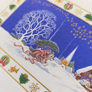 Carte de Noël pliante - « Écureuil dans la neige »