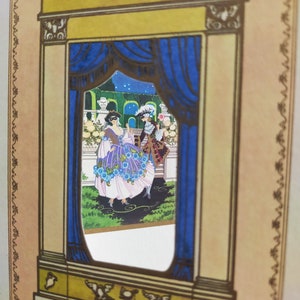Cartão cortado a laser 'casal' - máscara de comédia da arte - commedia dell'arte