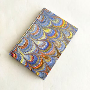 Small address book, light blue hand marbled