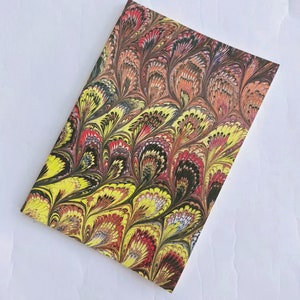Multicolour marbled Journal - 100% recycled paper - peacock feather pattern