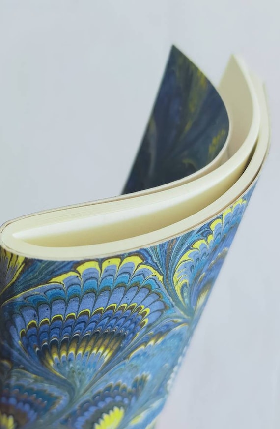 Marbled Journal - 100% recycled paper - peacock feather pattern