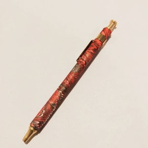 marbled ballpoint pen refillable Red