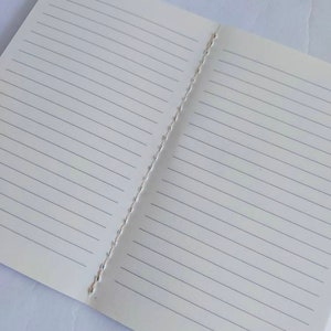 Lined inside of marbled Journal - 100% recycled paper - peacock feather pattern
