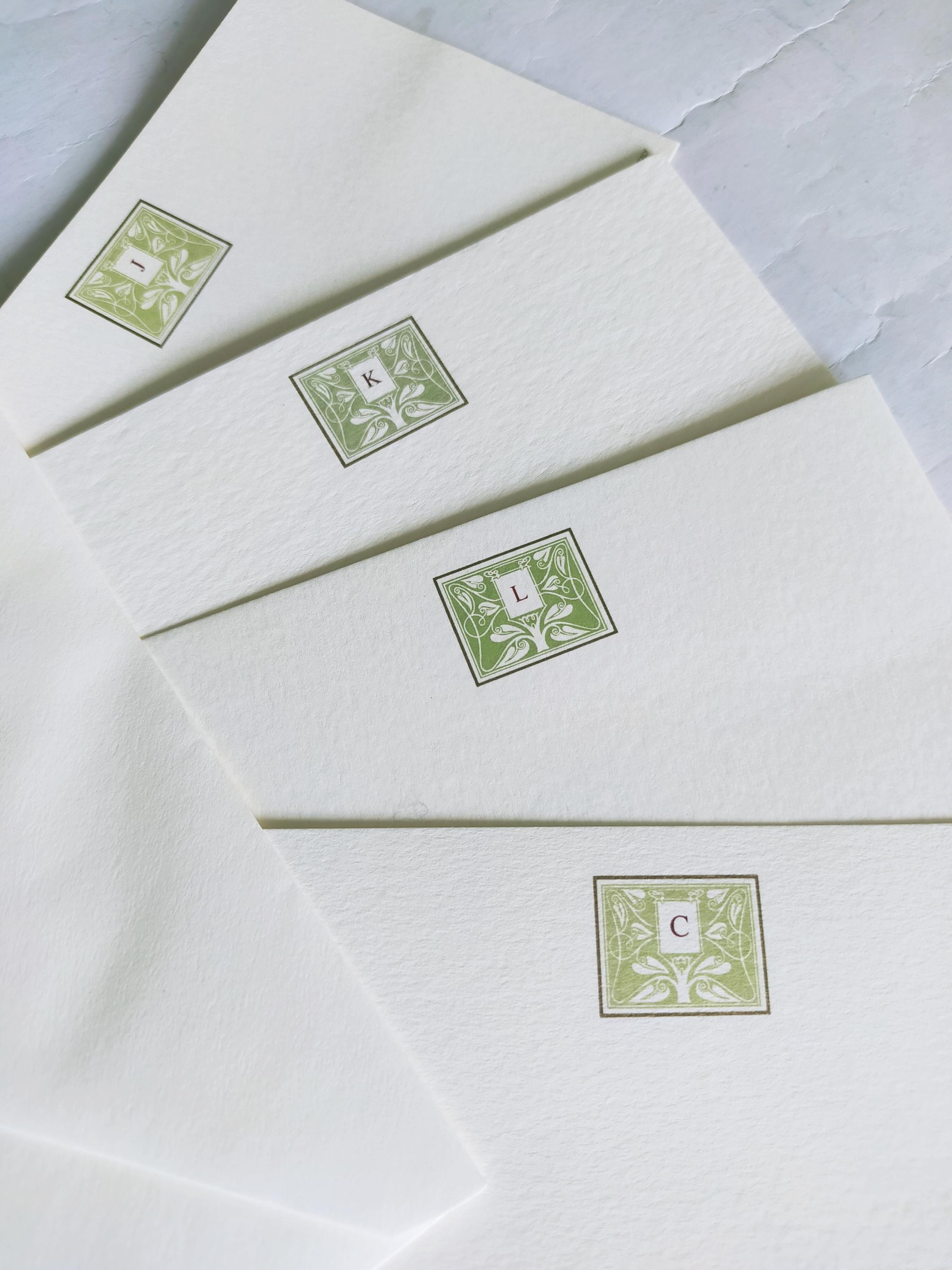 Personalized Set of Monogram Note Cards and Envelopes | Monogrammed ...