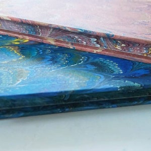 Libro degli ospiti, diario in carta marmorizzata con bordo decorato a mano, regalo per festa di inaugurazione della casa, libro degli ospiti a righe o bianco, libro degli ospiti per matrimonio