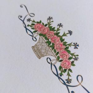 Kaart rozenmand en envelop