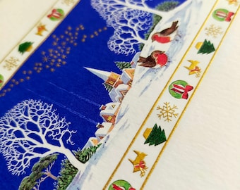 Carte de Noël pliante - « Oiseaux »