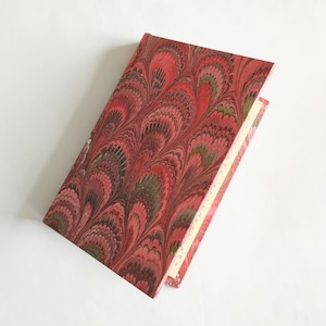 Small address book, red hand marbled