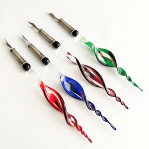 Glass dip pen and ink set, Dip Sign Pen, Fine Glass Calligraphy Pen set
