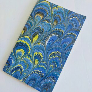 Marbled Journal 100% recycled paper peacock feather image 8