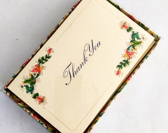 Florentine card set - 10 "thank you" note cards + 10 envelopes