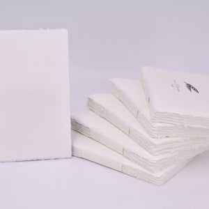Lot de 10, 200 g/m², chiffon de coton fait main, papier Amalfi, ivoire, cartes d'invitation/remerciements, cartes et/ou enveloppes