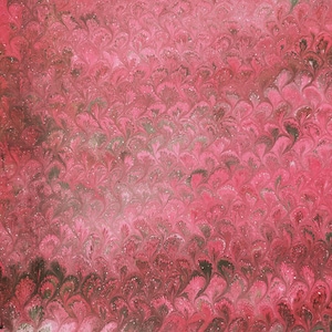 Red marbled sheet of paper-bookbinding paper - decoupage paper - scrapbooking paper - Peacock design