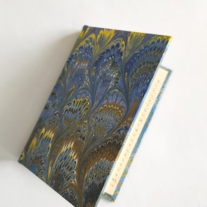 Address Book (sm) - Hand Marble  (Peacock Feather) pocket size address book