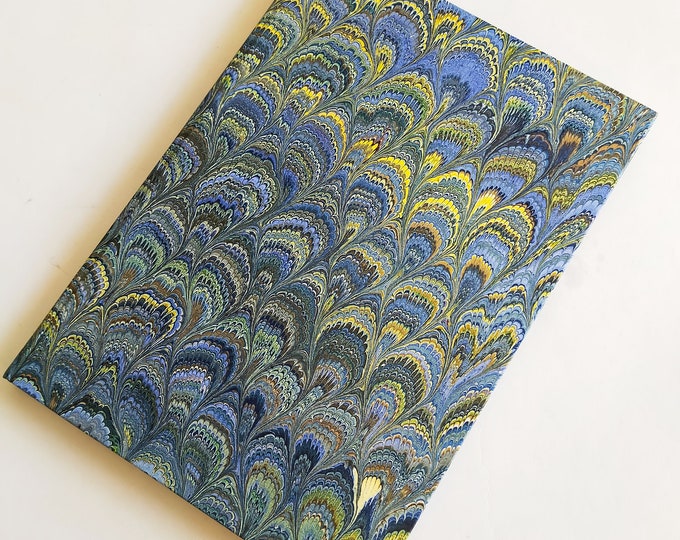 Music Notebook - manuscript book - staff paper notebook - hard cover - hand marbled