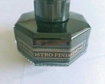 Vintage glass inkwell, black ink