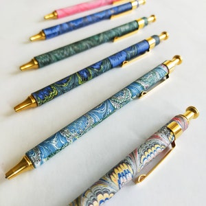 marbled ballpoint pen refillable image 1