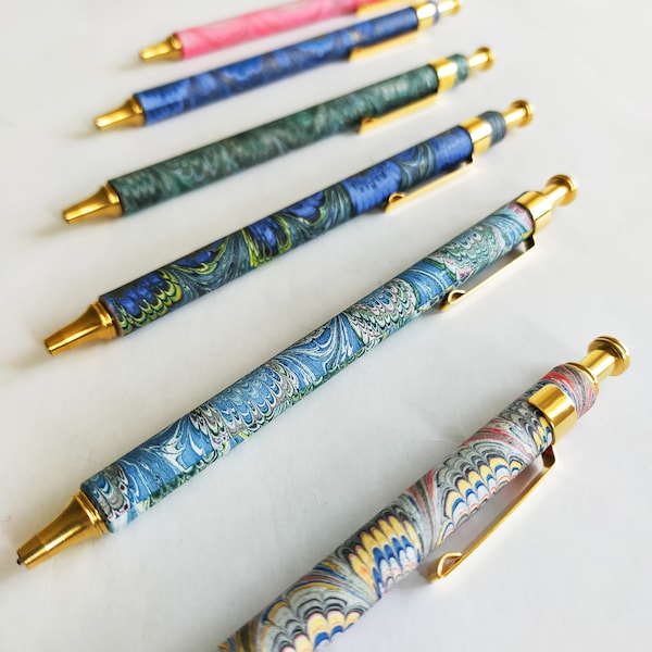 marbled ballpoint pen - refillable