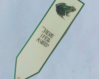 Parchment Paper Bookmark - Green Frog - Reader Gift - Book Lover Gift - Gift for Reader - Gift for Women - Bookworm for Her