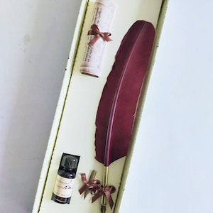 Ensemble plume d'oie, plume d'oie et encre fabriqués à la main, ensemble de stylos plume antique