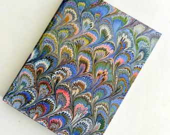 A5 marbled journal - sketchbook - marble paper,  Hand bound journal, gift for her, Artist gift