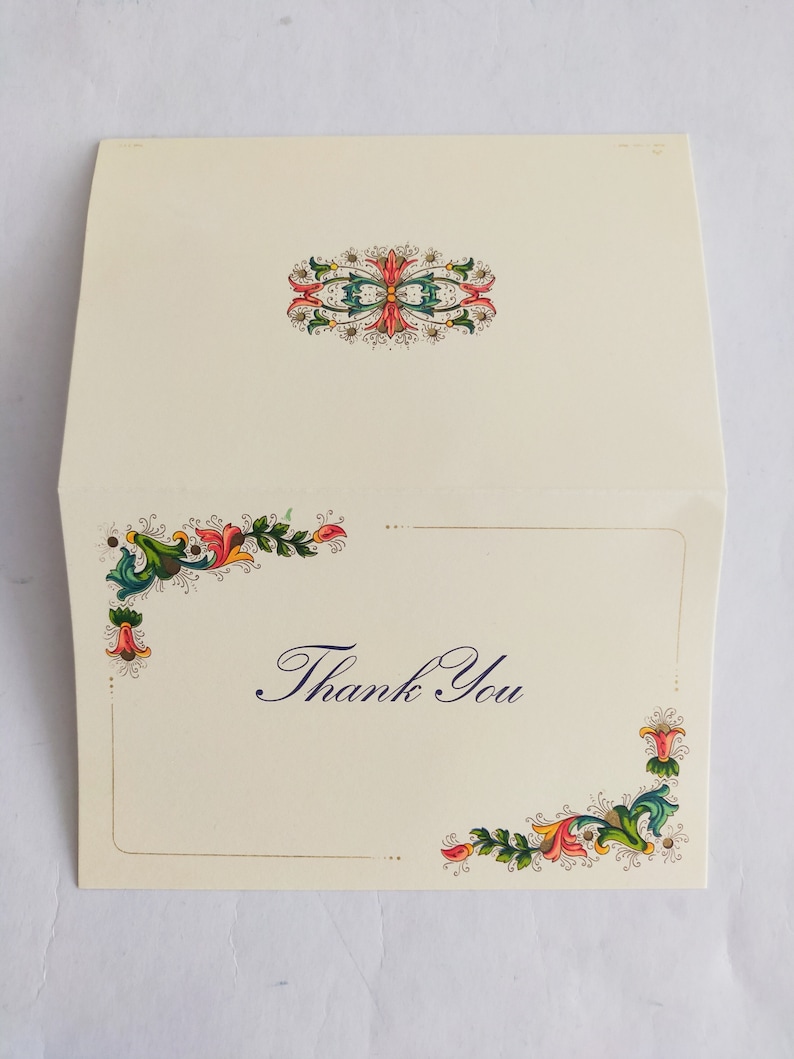 10 envelopes 10 thank you note cards Florentine card set Paper & Party ...