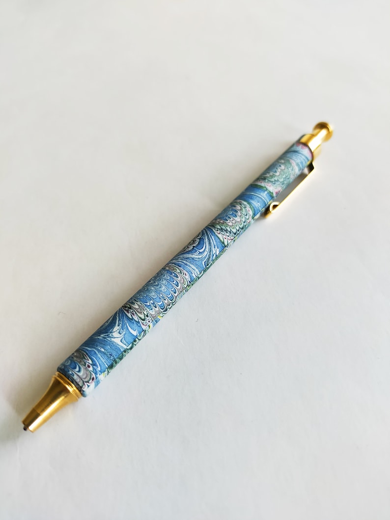 marbled ballpoint pen refillable Turquoise