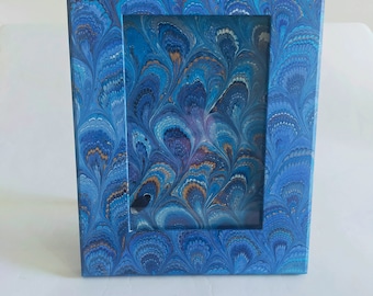 Picture Frame - Hand Marble (Peacock Feather)