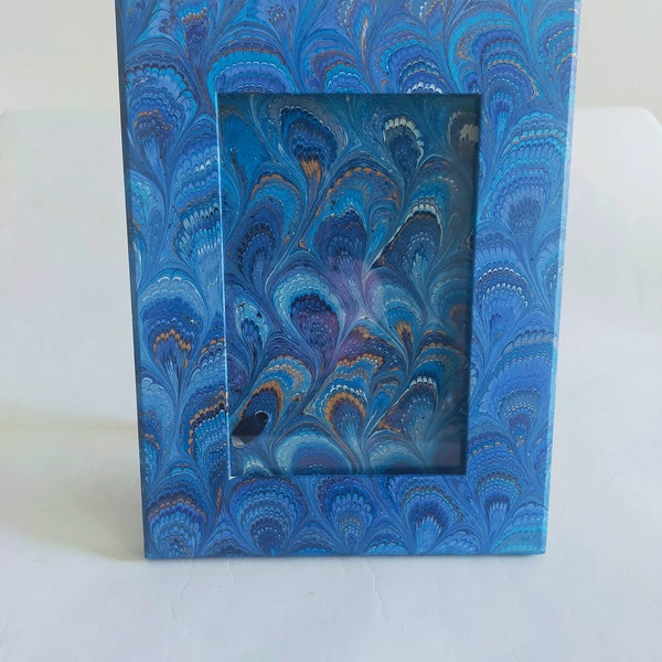 Picture Frame - Hand Marble (Peacock Feather)