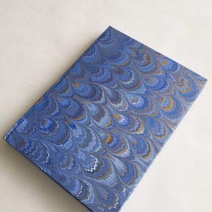 A5 marbled blank journal - sketchbook - marble paper,  Hand bound journal, gift for her, Artist gift