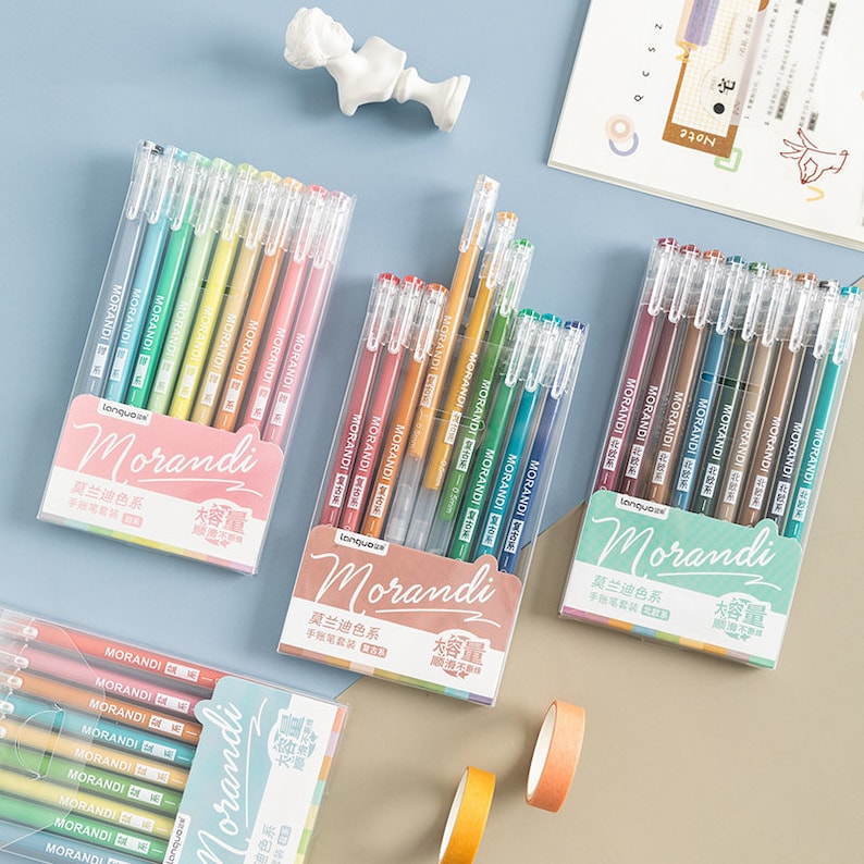 Colorful Morandi Gel Pens Set of 9 Etsy
