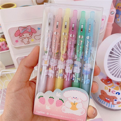 Cute Rainbow Rabbit Bear Random Gel Pen Set of 6 Pcs - Etsy