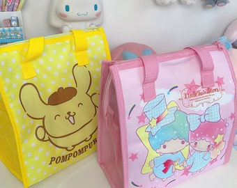 Cute Oxford Cloth Lunchbox Bag Insulation Aluminum Film Large Capacity Lunch Bag With Side Bag