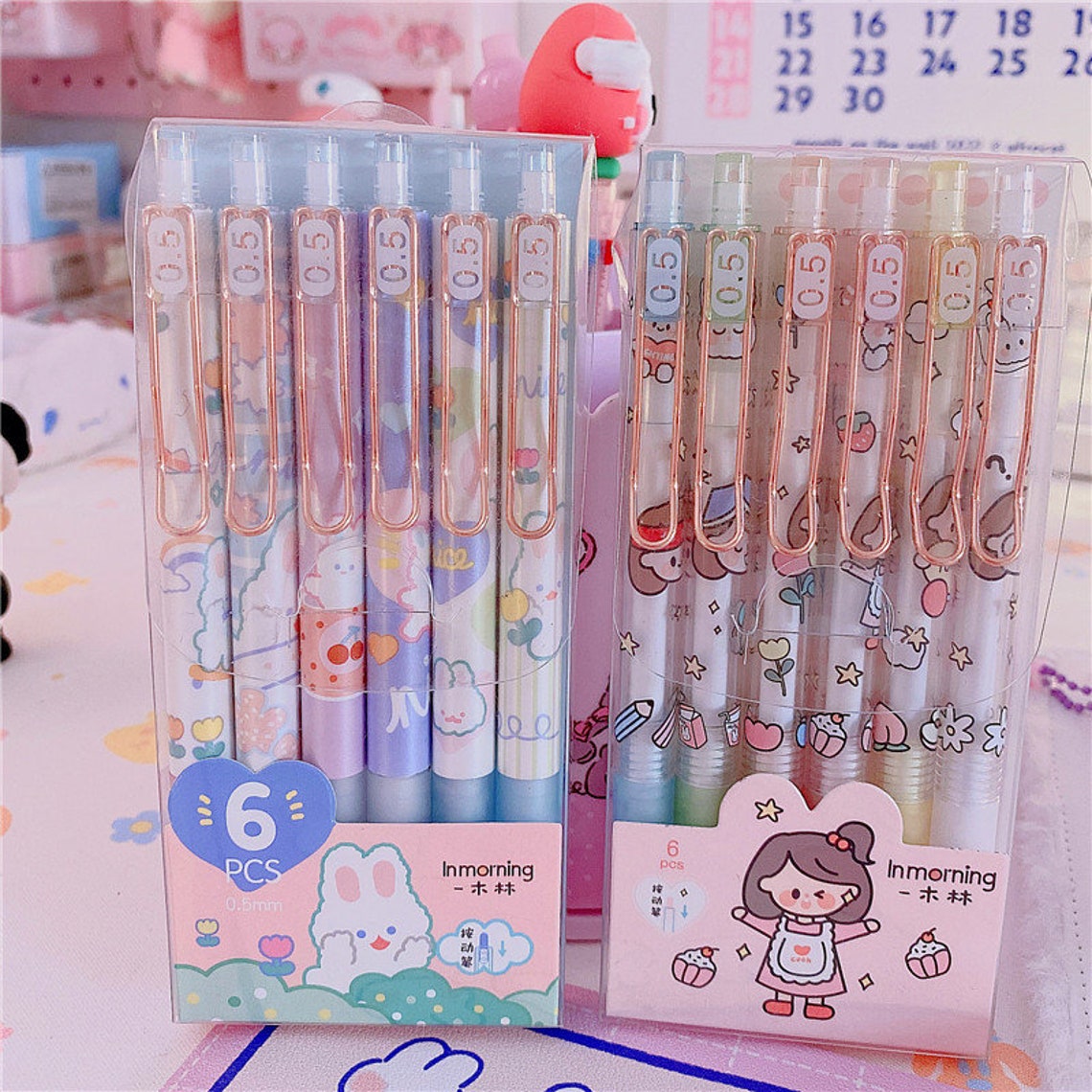 Kawaii Girl Gel Pen RANDOM 6er Set - Etsy.de