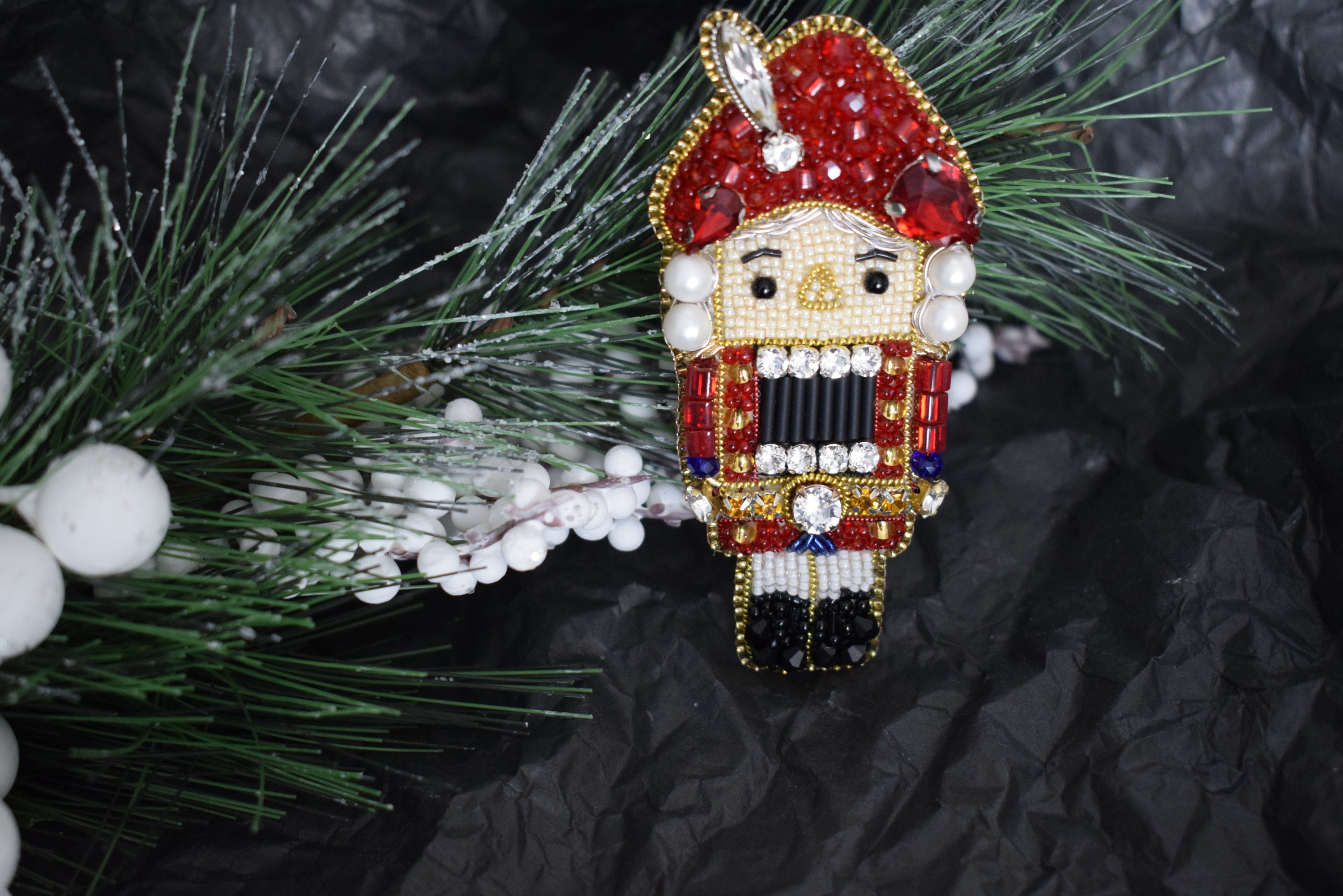 Nutcracker Brooch Jewelry . Christmas Nutcracker Embroidery . Etsy UK