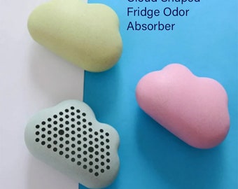 3 x Re-useable Fridge Odour Absorber. Wheat Straw Cloud Shaped  Fridge, Bathroom Air freshener/odour remover