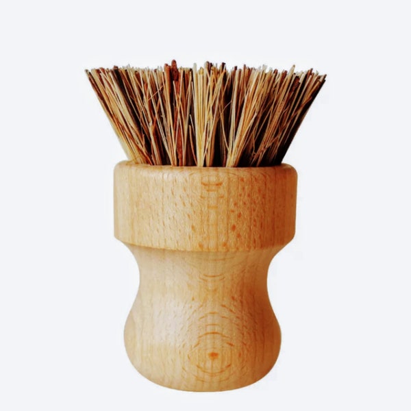 Small Bamboo Handle and Sisal Bristles Sink, Port and Multiple Surface Brush, Eco-friendly Small Bamboo Brush with Sisal Bristles