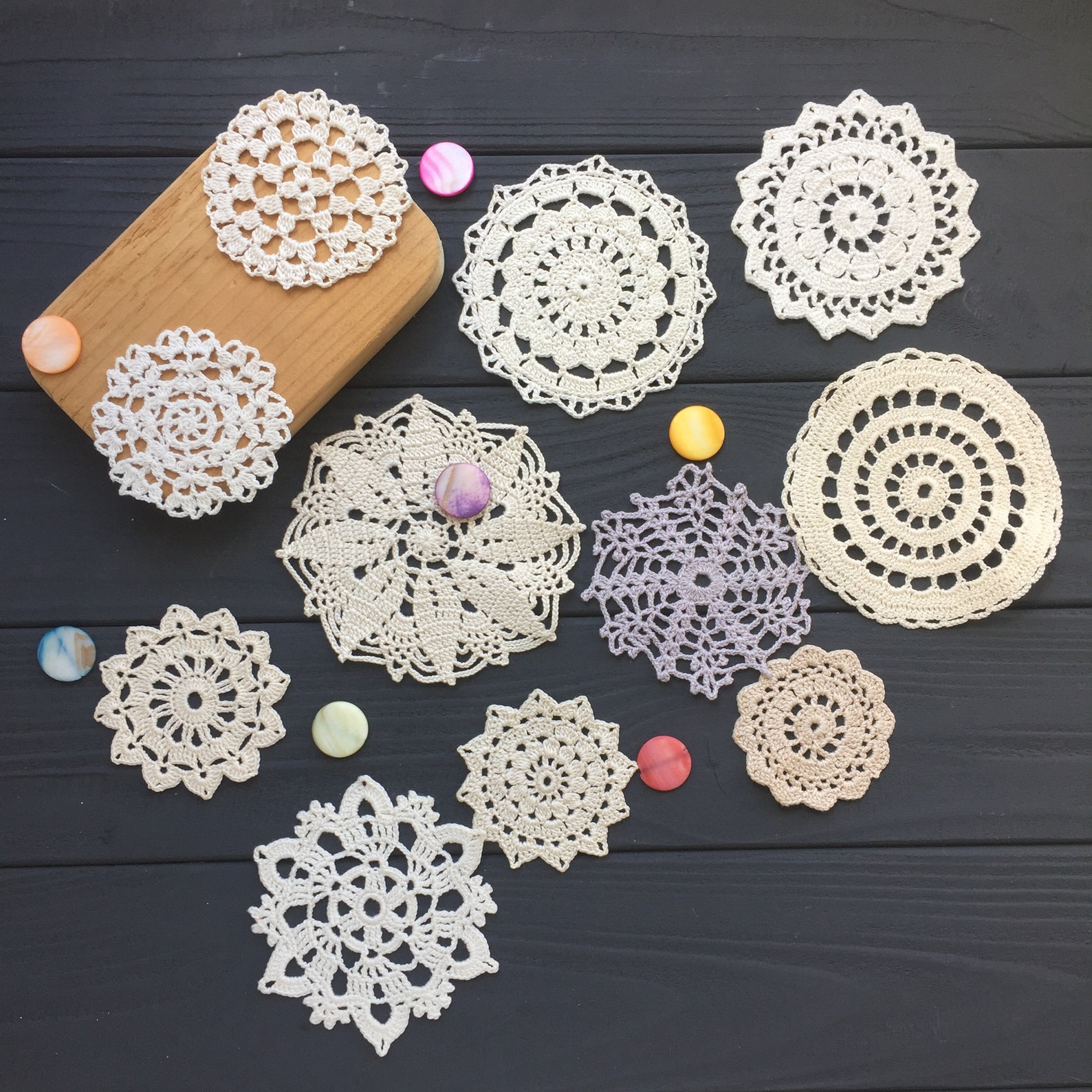 Vintage style crochet doilies cotton lace doily mini Etsy
