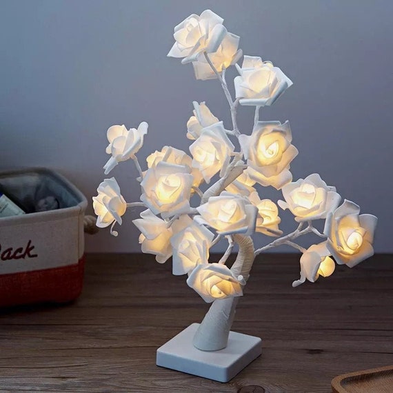 Beauty LED Rose Lamp Bottle Desk Light Flower Night Lamp | Etsy