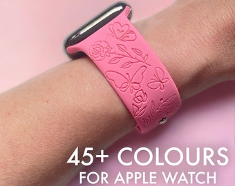 Butterflies And Roses Apple Watch Strap | Floral Apple Watch Band | Gift For Mum Women Sister Girlfriend | All Apple Watch Series