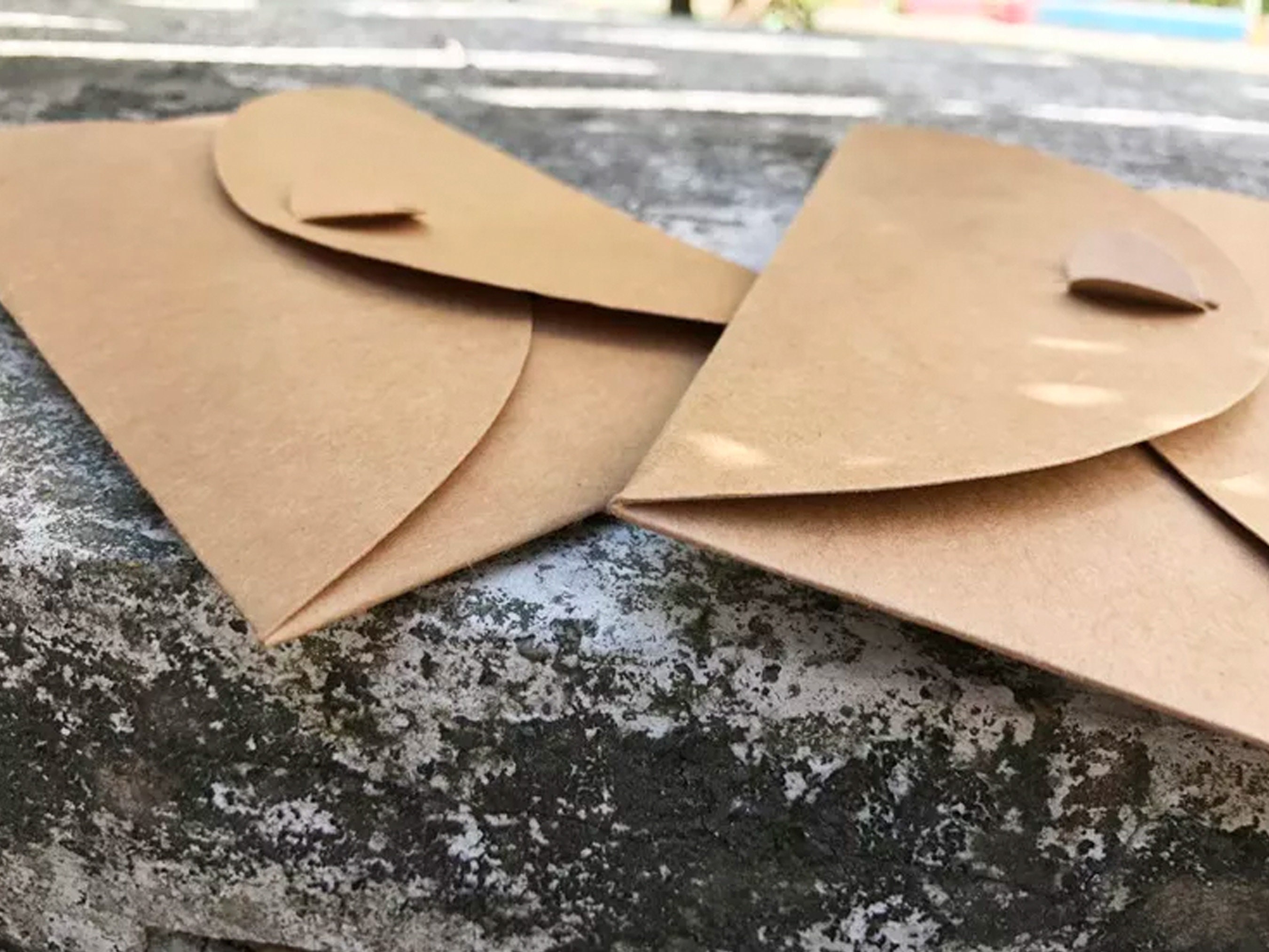 Kraft Paper Envelope 17.5cm X 11cm Heartshaped Clasp Envelope Etsy UK