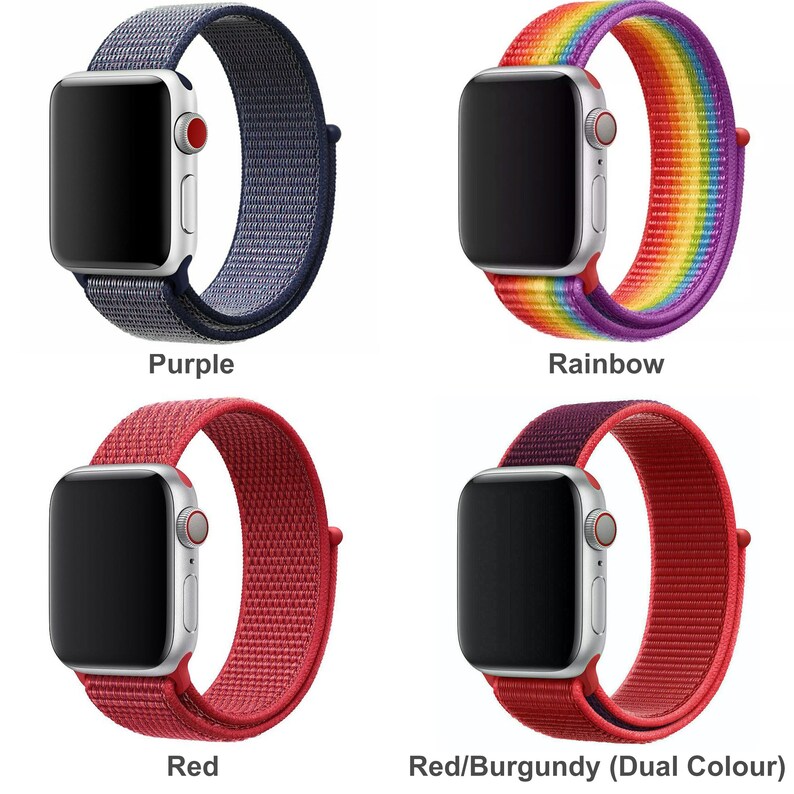 red sport loop apple watch band