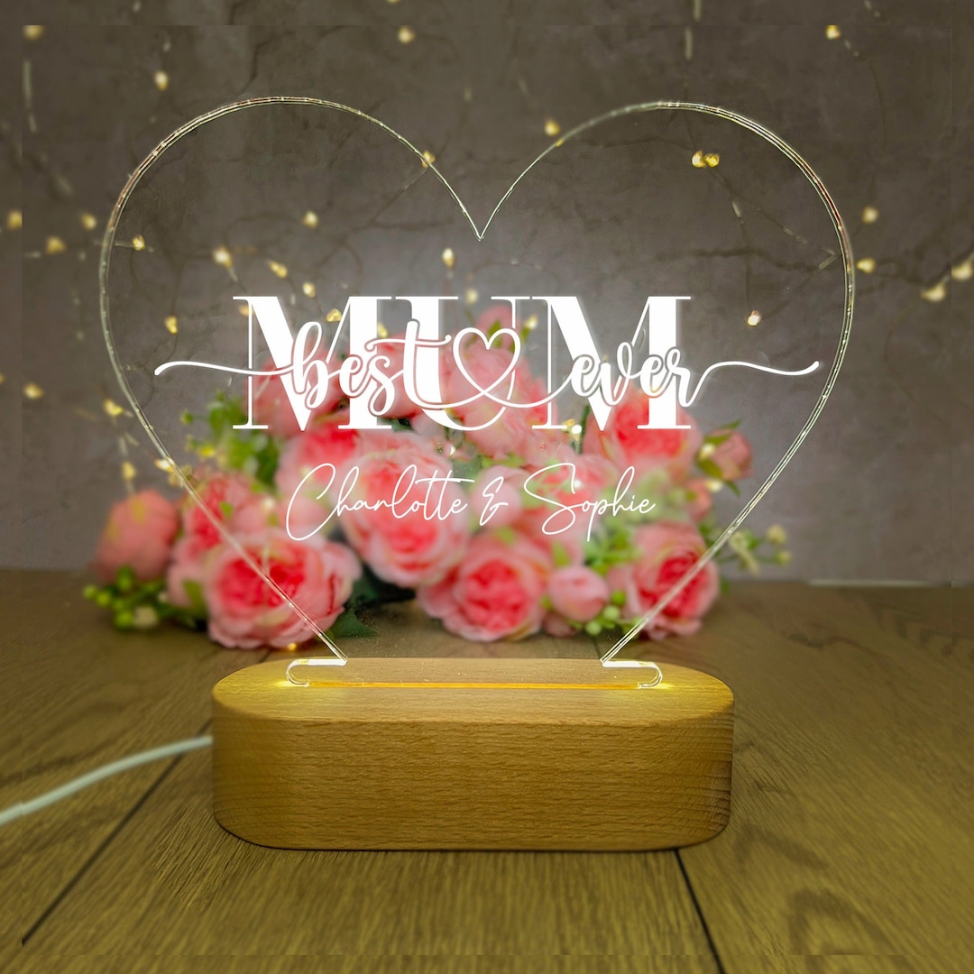 Cozifitgear Mondphasen Nachtlicht - Personalisiertes Geschenk Für Mama Mit Datumsgravur