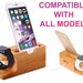 Personalised Gift Bamboo Charging Dock For Apple Watch and iPhone Charging Station Organiser Night Stand 