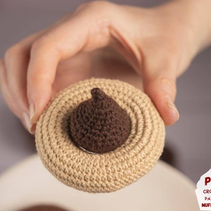 Crochet cookie pattern, Crochet play food pattern for kids pretend play, Amigurumi food pattern for play kitchen