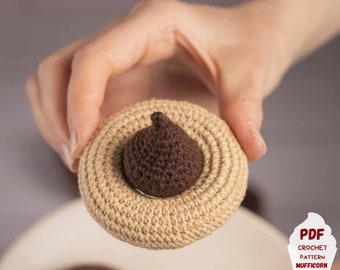 Crochet cookie pattern, Crochet play food pattern for kids pretend play, Amigurumi food pattern for play kitchen
