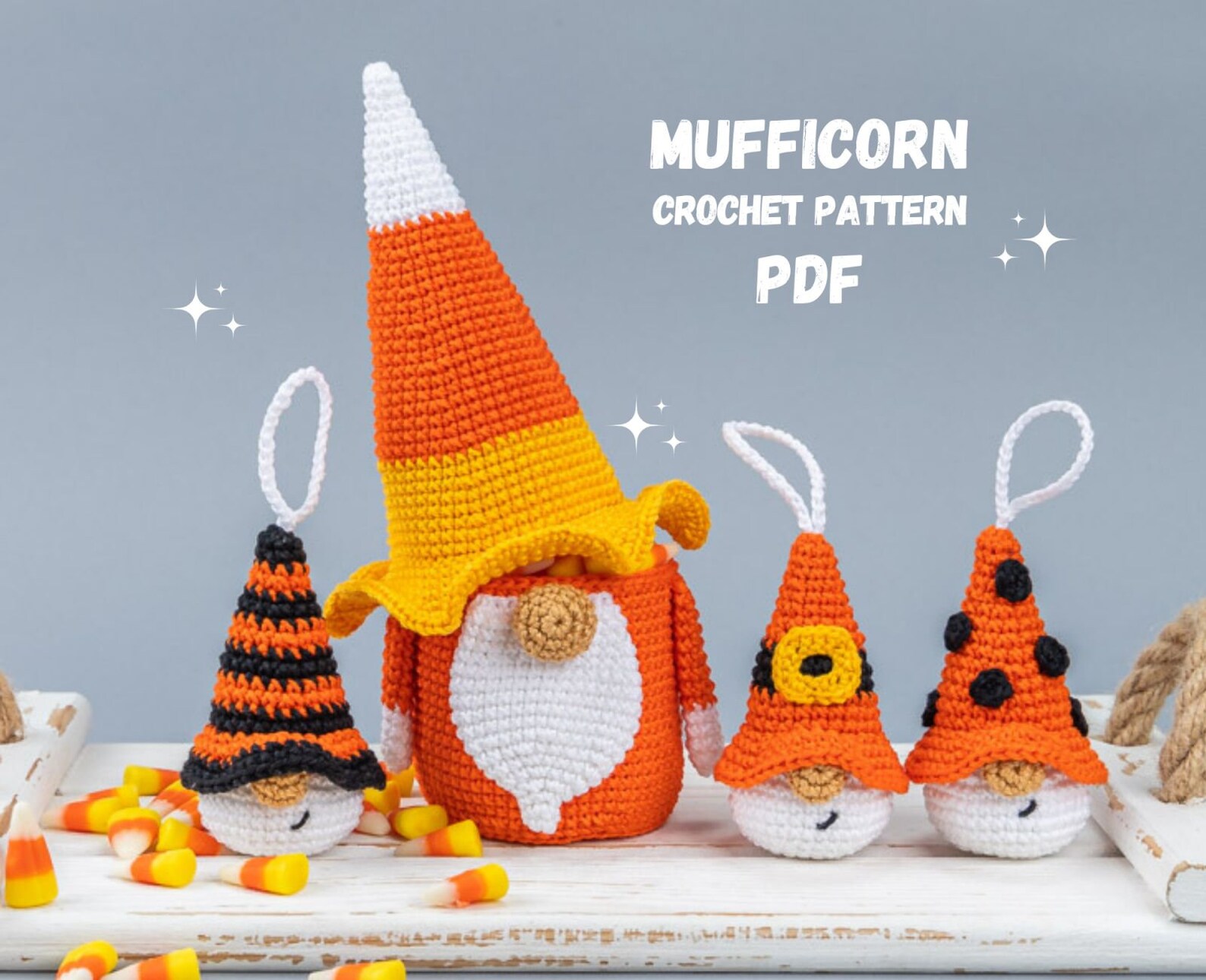 Halloween Crochet Amigurumi Patterns Bundle Gnome Candy Corn and ...